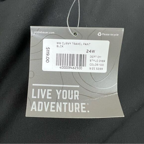 Eddie Bauer WW CURVY TRAVEL PANT BLACK Size 24W - Picture 8 of 12